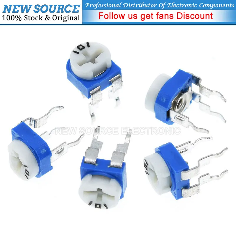 20pcs RM065 RM-065 100 200 500 1K 2K 5K 10K 20K 50K 100K 200K 500K 1M Ohm Trimpot Trimmer Potentiometer Variable Resistor