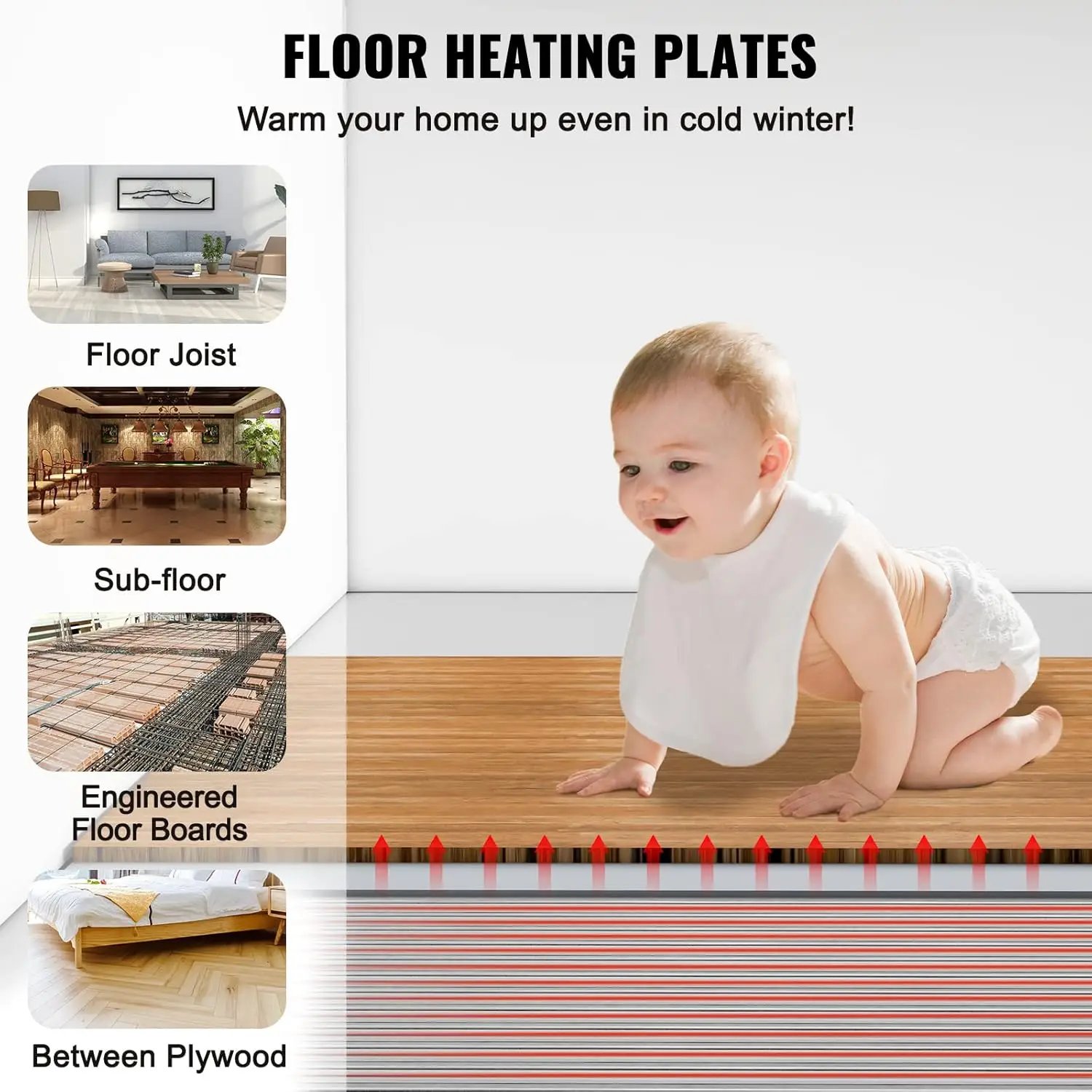 PEX Heat Transfer Plates, 300 pcs Box Radiant Heat Transfer Plates, 4 ft Aluminum PEX Heat Transfer Plates