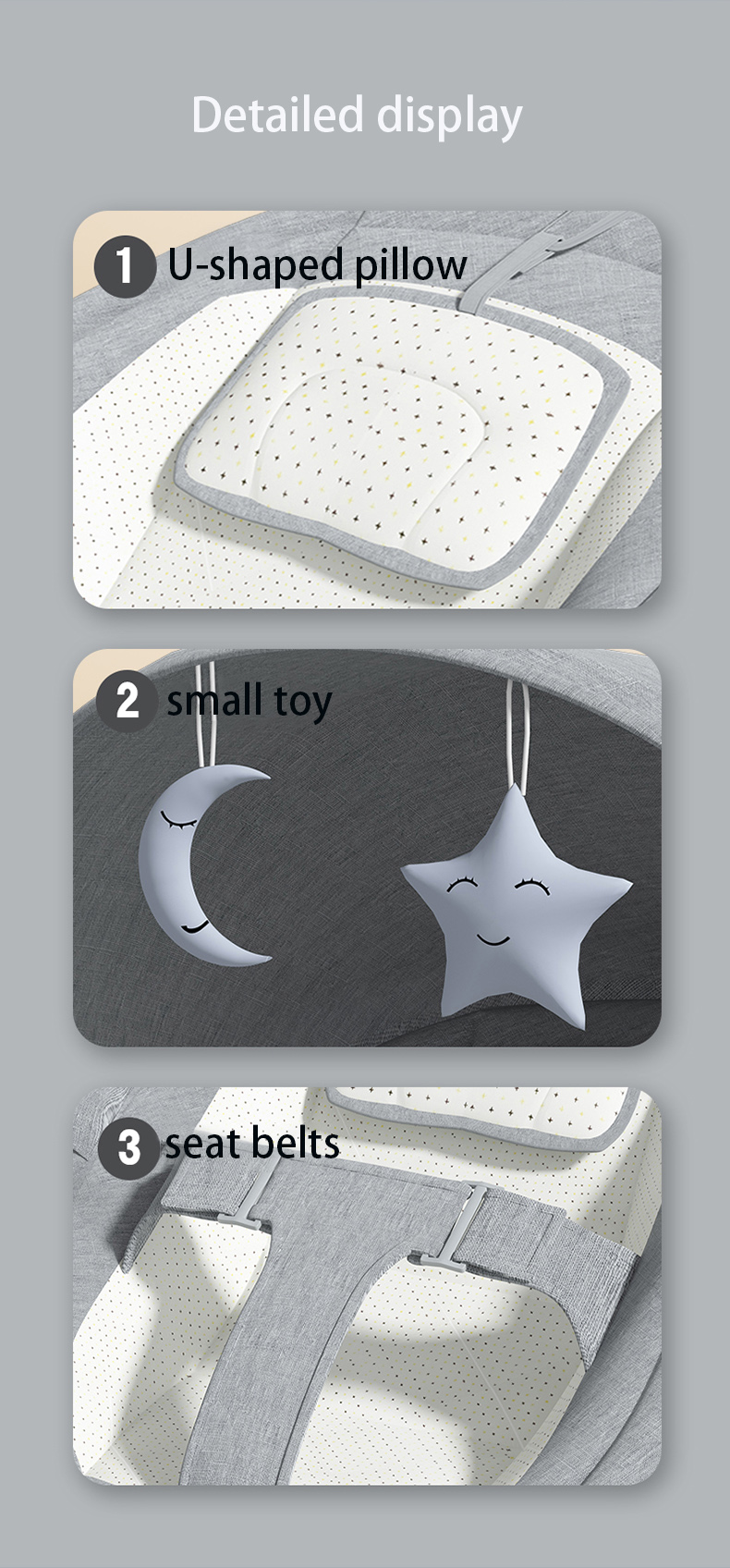 Chaise à bascule électrique, lit de bébé, balançoire automatique, secoueur électrique, inclinable, ceinture de sécurité à cinq points avec télécommande