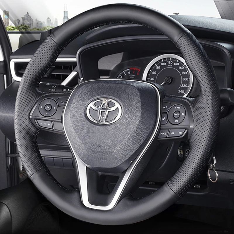 Personalizar protector para volante de coche de cuero de microfibra para Toyota Avalon Camry 2018-2022 Crown 2018-2022 Corolla 2018-2022 RAV4