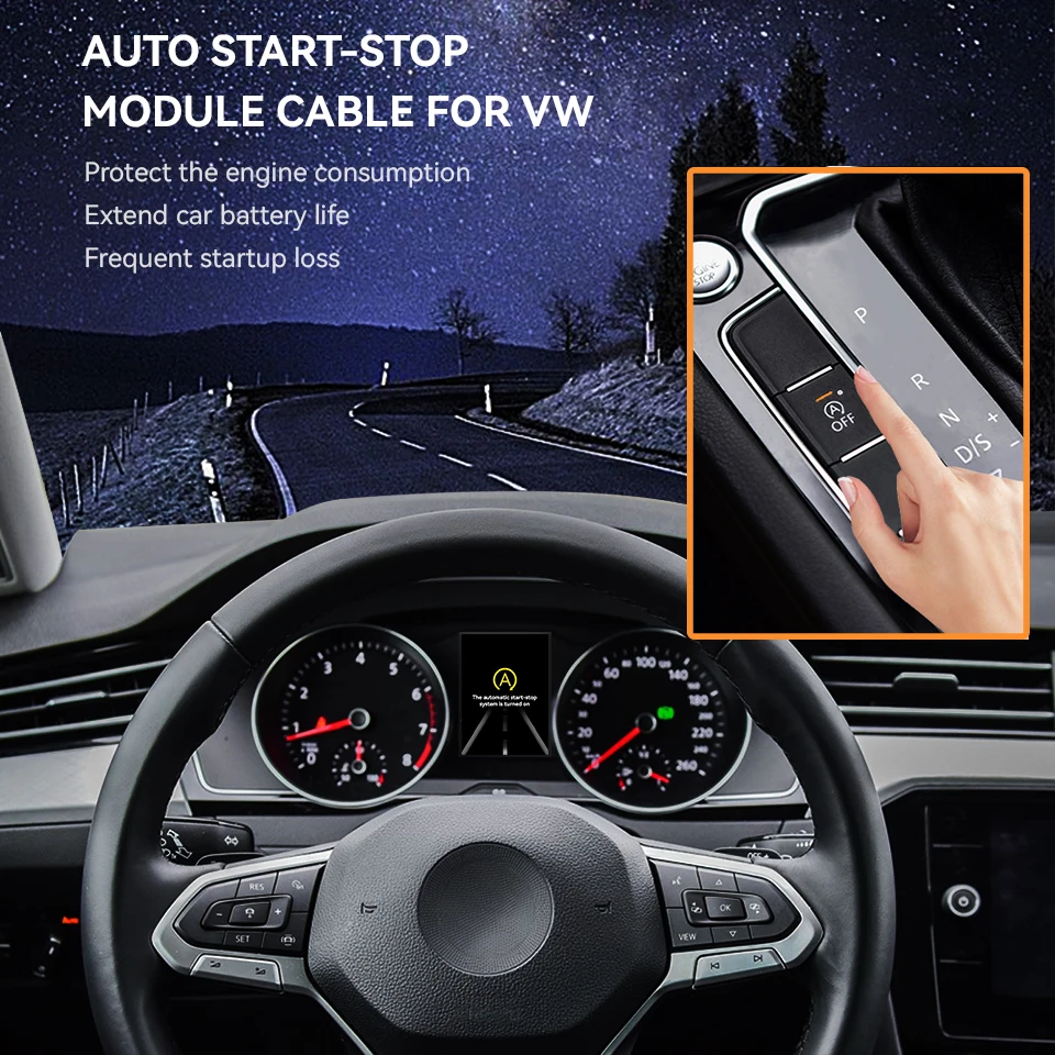 For VW Golf 7 7.5 Passat B8 T-roc Automatic Stop Start Engine System Off Device Control Sensor Plug Stop Cancel Cable Memory Mod