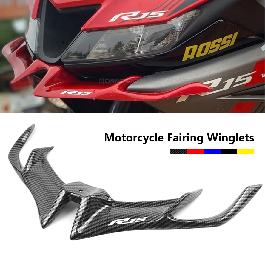 Para yamaha r15 v3 2017 2018 2019 2020 2021 motocicleta frente carenagem winglet asa guarda capa acessórios