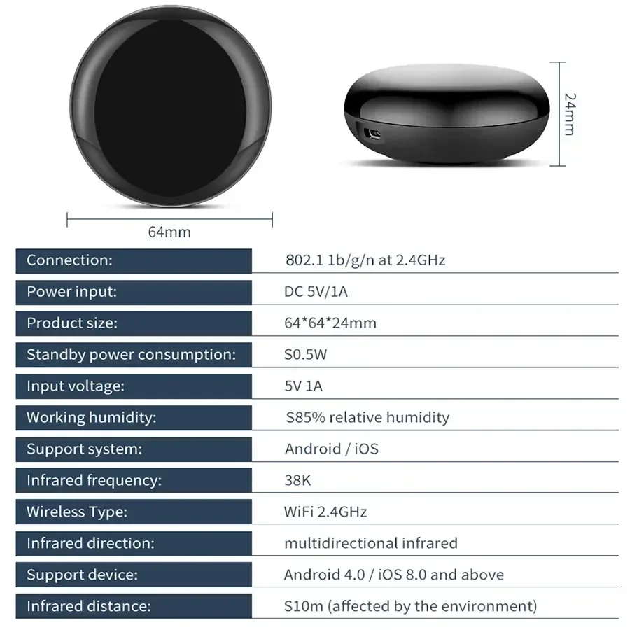 Tuya WiFi Smart Universele IR-afstandsbediening TV Airconditioner Afstandsbediening Smart Life voor Alexa Google Home Spraakbesturing