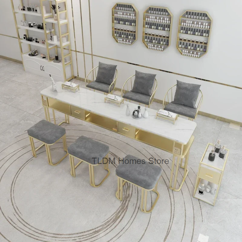 Mesa de manicure profissional para Nail Salon, Nail Tech Desk, Table Corner, Organizador de maquiagem, Nails Supplies