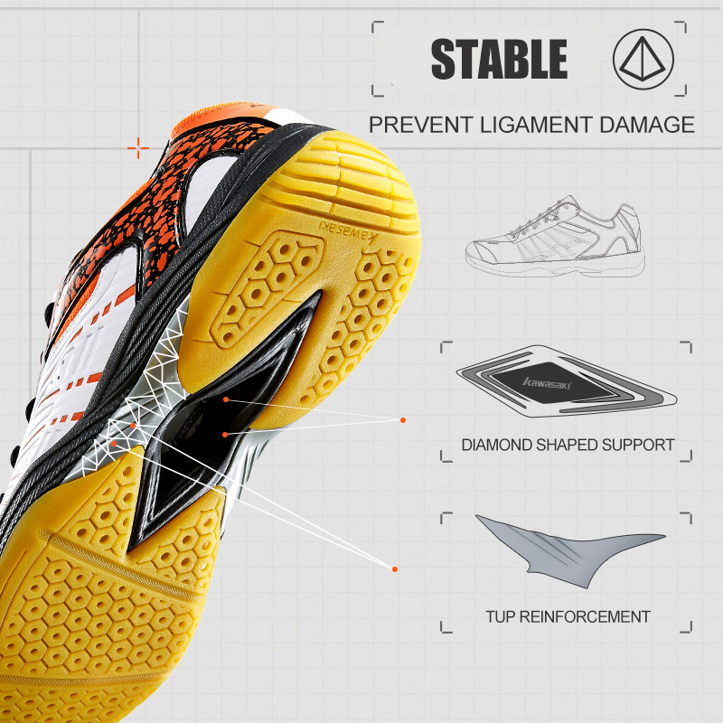 Kawasaki novos sapatos de badminton tênis masculino tênis respirável anti-escorregadio sapatos esportivos para homens mulheres K-065D