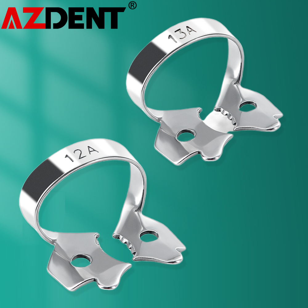 1 pçs azdent dental borracha dam braçadeiras de aço inoxidável endodontic restaurador barreira clipes odontologia orto materiais ferramentas laboratório