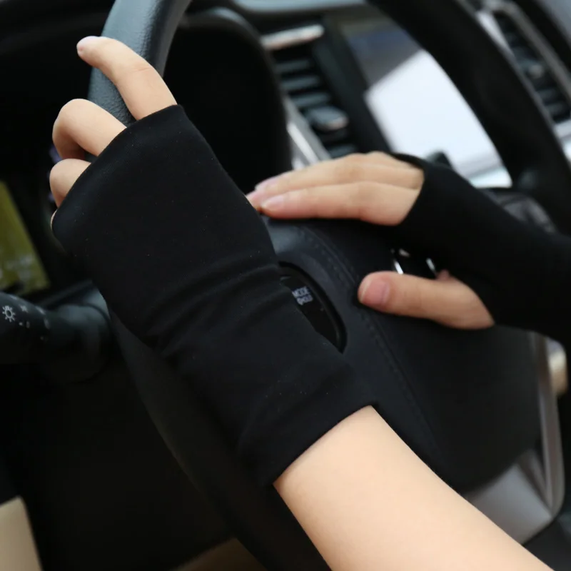 Sommer fingerlose Sonnenschutzhandschuhe für Männer und Frauen, dünne Abdeckung, Narben, Tattoo, Sport, Straßentanz, Fahren, Reiten, fingerlos