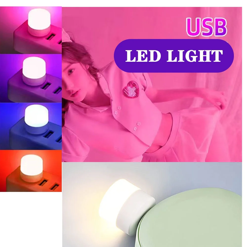 MINI lámpara LED con enchufe USB 5V 1W luz nocturna Lámpara de lectura protección ocular 5V para banco de energía PC portátil luces LED