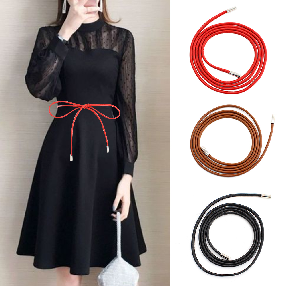 Neue Weibliche Bund Gürtel Dünnen Gürtel Einfache Dekoration Krawatte Mit Kleid Lange Taille Seil Verknotet Vintage Kleider String Taille Kette