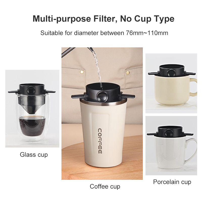 Coffee Filter Portable Reusable Funnel Tea Infuser Stainless Steel Drip Coffee Tea Dripper For Home Office Outdoor Travel