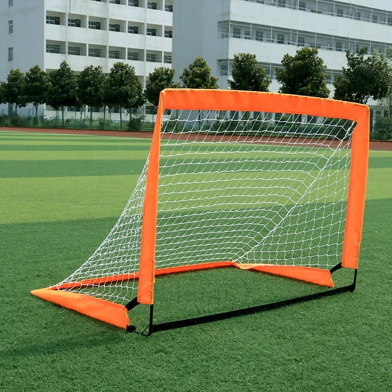 Gawang Sepak Bola Lipat Portabel Bahan Fiberglass Model Kotak, Set Gawang Sepak Bola Pop-Up dengan Tas, Peralatan Latihan