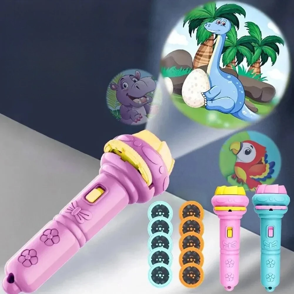 Flashlight Pattern Cartoon Projection Creative Children's Flashlight Toy Projector Baby Toy Bedtime Storybook Toy