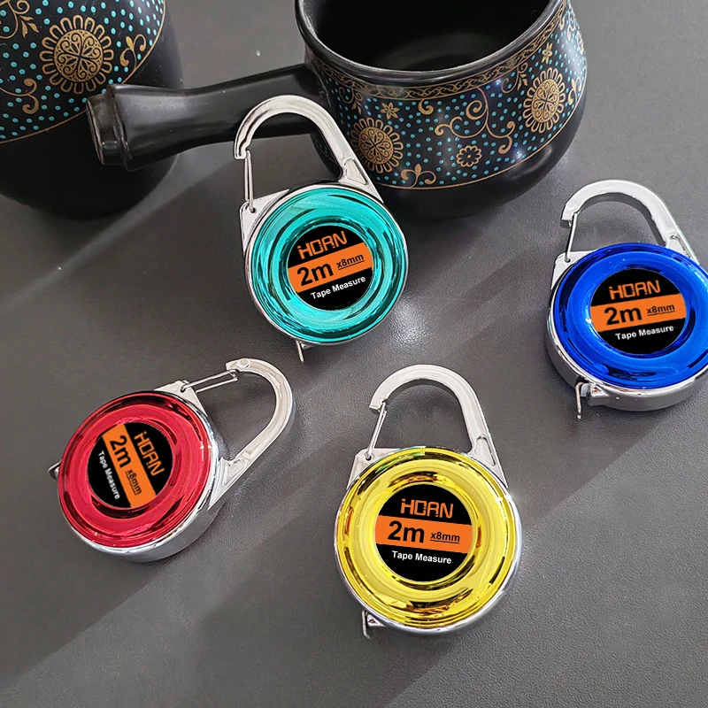 1 Stück Mini-Schlüsselanhänger-Maßband, 2 m Stahlbandmaß, zartes kleines Stahllineal, Mehrzweck-Stahlbandmaß, Geschenklineal