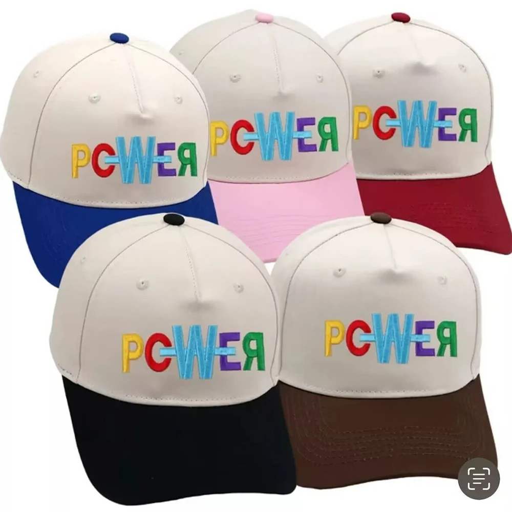 印刷された野球帽,bigbang Kpop G-DRAGON-POWER,文字が刺繍されたキャンバス,ファッショナブルなピークキャップ,男の子と女の子へのギフト