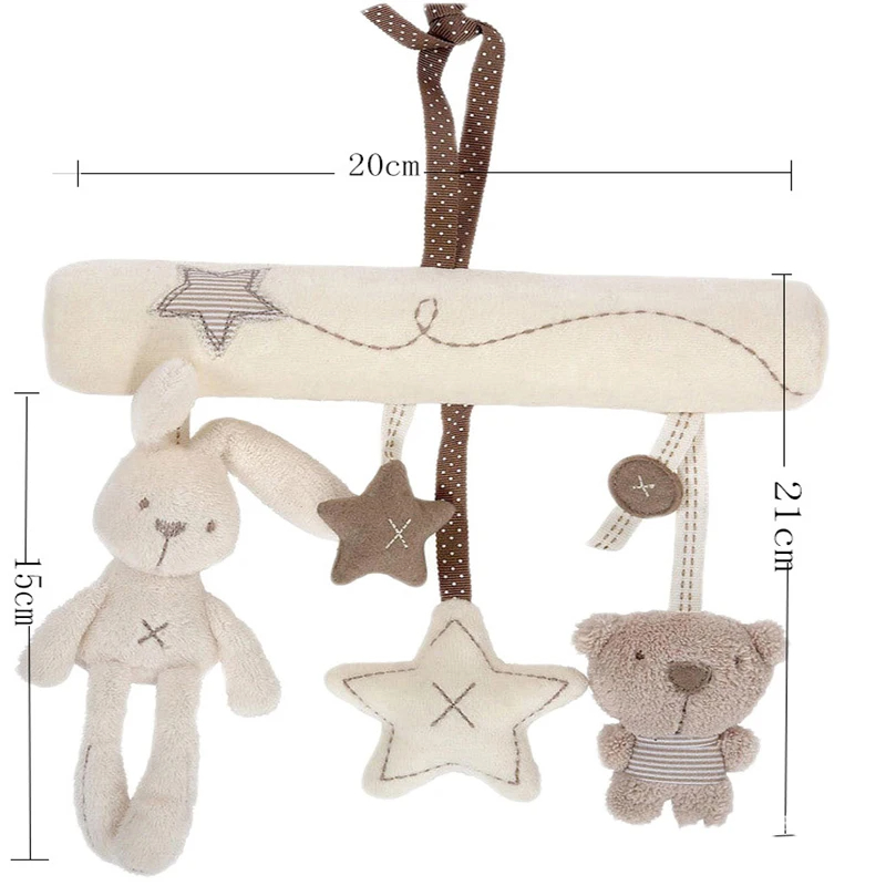Baby Rattles Plush Toys Soft Rabbit Rattles Stroller Crib Hanging Toy Newborn Pendant Bell Appease Doll Accessories