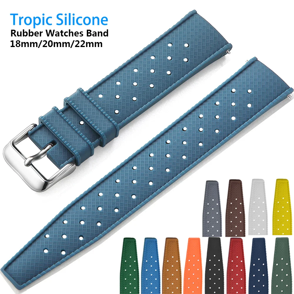 Nhiệt Đới Mới Dây Đeo Cao Su Cho Loa Kéo Oris Đồng Hồ Citizen Phát Hành Nhanh Dây Đồng Hồ 18Mm 20Mm 22Mm Silicone Chí Tuyến dây Đeo Dây Đeo Đồng Hồ Thông Minh