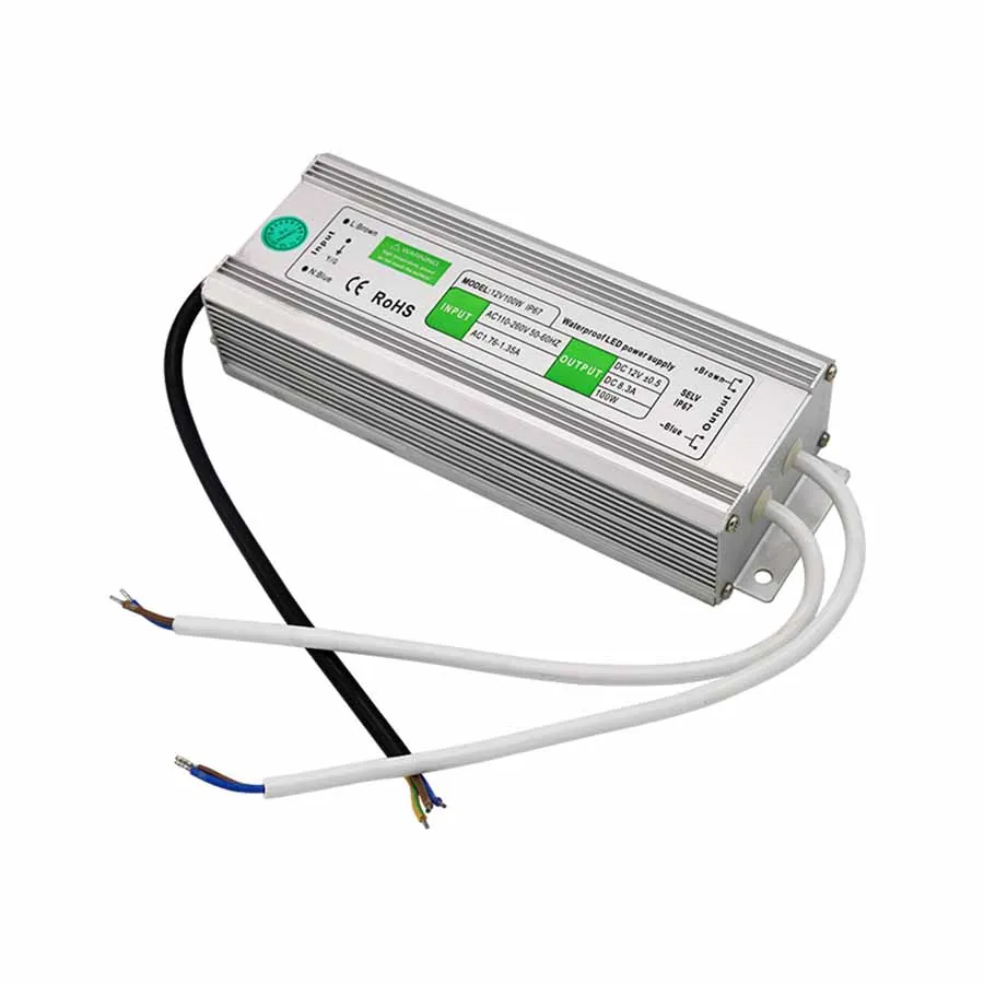NEW AC110V 220V To DC12V/24V Waterproof LED Driver IP67 10W 20W 30W 50W 60W 100W 150W For Outdoor Use LED Power Adapter Supply