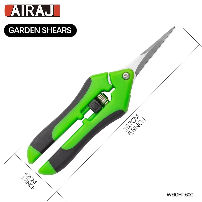 AIRAJ Garden Scisors Garten-Stretchschere, rutschfeste, arbeitssparende Blumenzweig-Zweigschere, Obst- und Gemüseschere