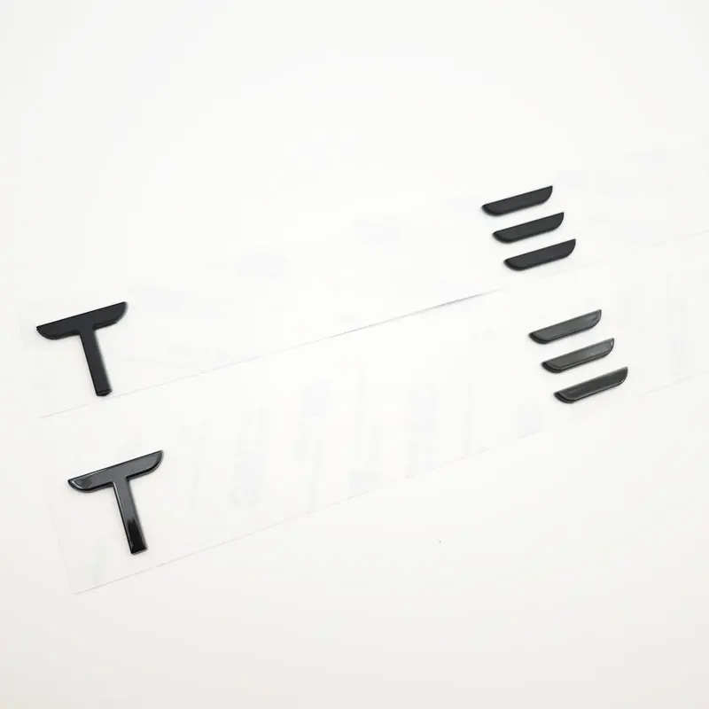 3D ABS Letters Tesla Logo Carbon Chrome Black Red Badge Car Rear Trunk Stickers For Tesla Model 3 Y X S Back Decals Accessories