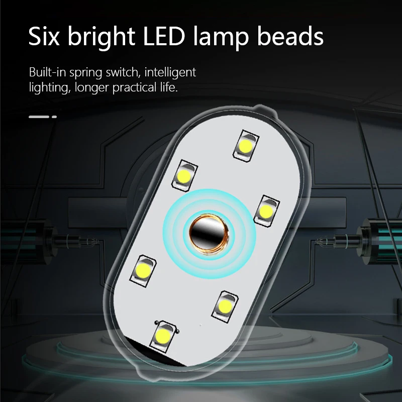 SEAMETAL 5V Samochodowe oświetlenie LED z czujnikiem dotykowym Lampka do czytania LED Światła przyciągające USB Ładowanie 6 żarówek do oświetlenia wnętrza samochodu