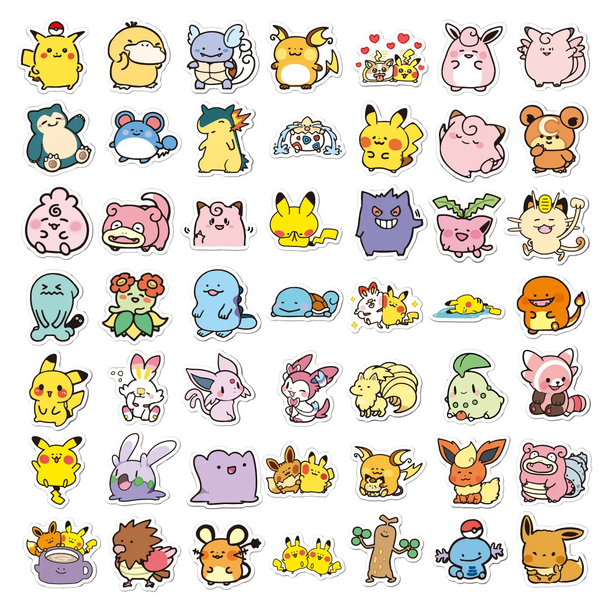 Waterproof Pokémon Graffiti adesivos para crianças, desenhos animados, anime, laptop, motocicleta, papelaria, brinquedos, decoração de adesivos, fofo, 50 pcs, 100pcs