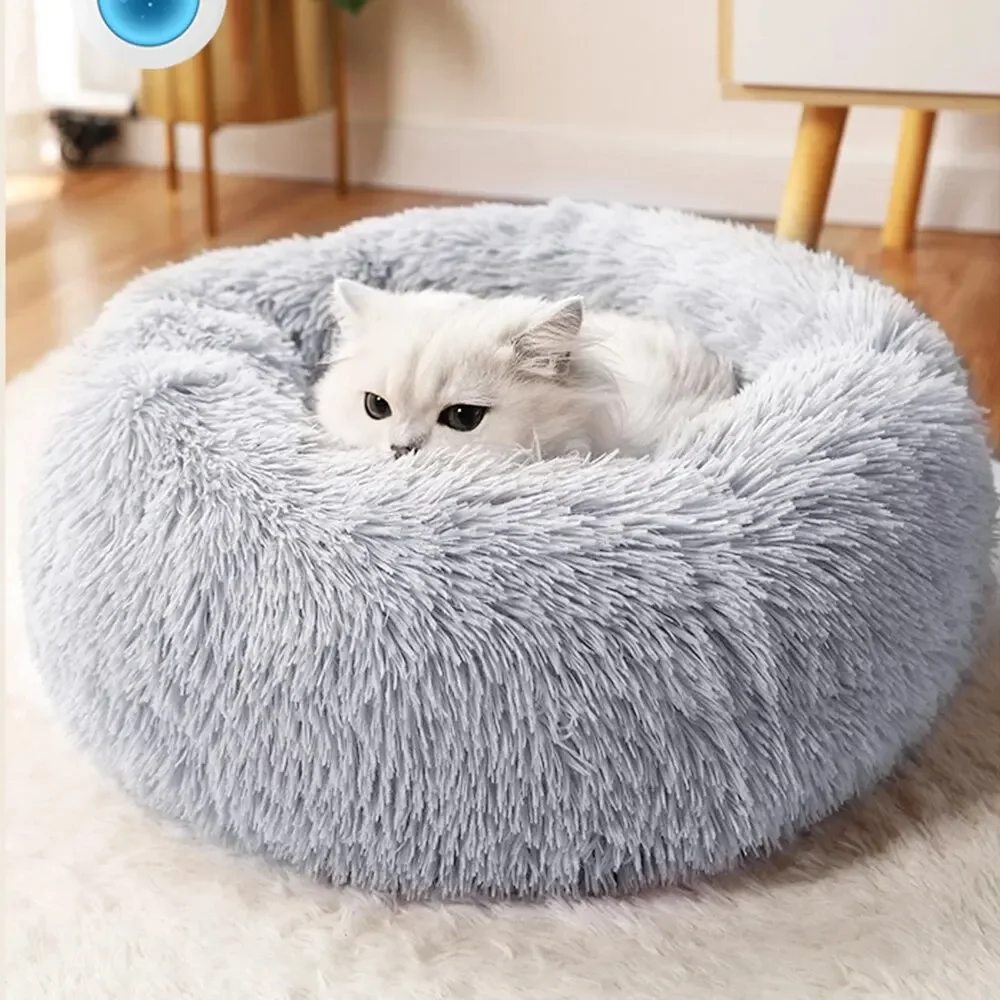 スーパーキャットベッド暖かい睡眠猫の巣ソフトロングぬいぐるみ最高のペット犬ベッド犬用バスケットクッション猫ベッド猫マット動物睡眠