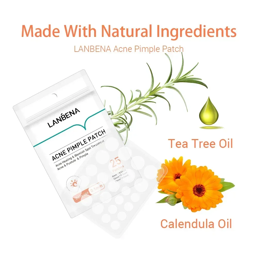 LANBENA Acne Pimple Patch 25pcs Daily Use Invisible Acne Stickers Blemish Treatment Acne Concealer Makeup