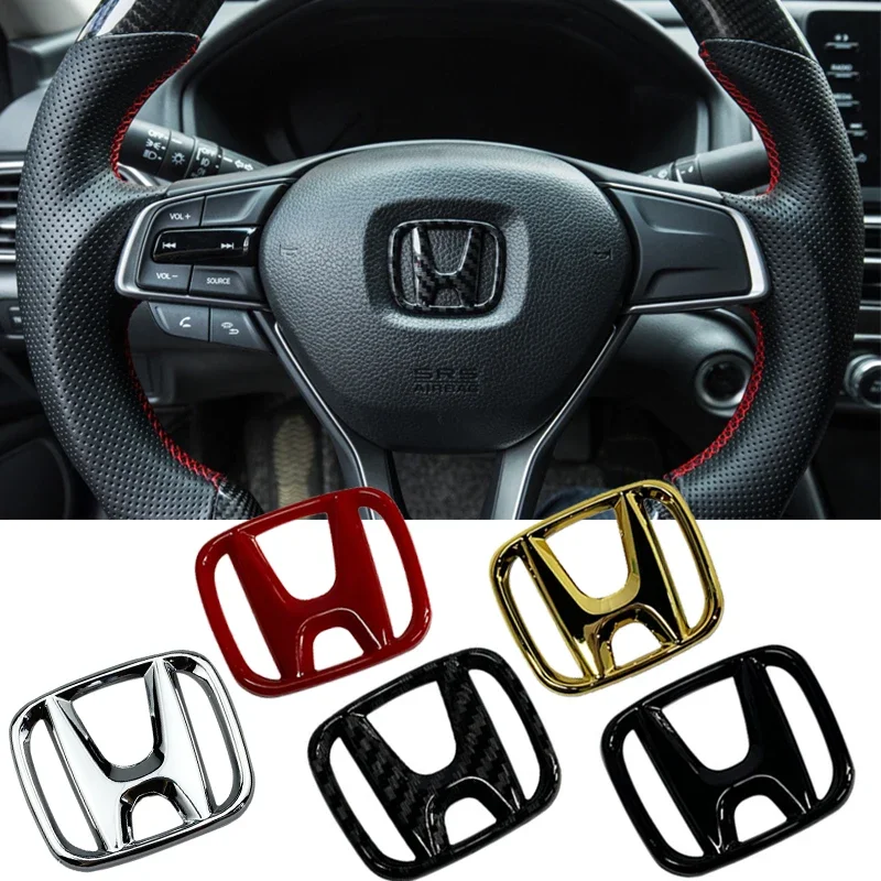 50x40mm ABS Car Steering Wheel Cover Emblem Sticker for Honda Envix Odyssey City Jazz Fit CRV Civic Accord Insight Jade Vezel