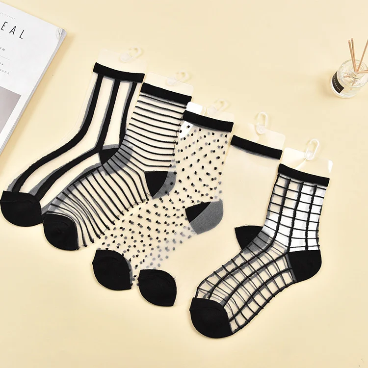 Ren Lưới Fishnet Tất Hỗn Hợp Sợi Trong Suốt Co Giãn Đàn Hồi Mắt Cá Chân Sợi Lưới Mỏng Thoáng Mát Tất 1 = 2 Chiếc Ws403