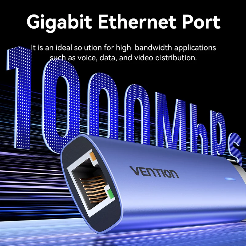 Vention USB Ethernet adaptador 1000Mbps USB3.0 HUB RJ45 Lan para Macbook Windows portátil PC Xiaomi Mi TV Box USB-C HUB tarjeta de red
