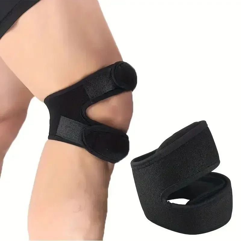 1 pçs esportes joelheira dupla patelar joelho patela tendão suporte cinta almofada protetor aberto joelho envoltório banda caber ness me