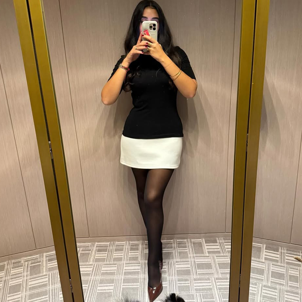 Talenza – Mini robe élégante de couleur contrastée pour femmes, Sexy, col haut, manches courtes, hanche, Patchwork, soirée, Club, Y2k, Slim