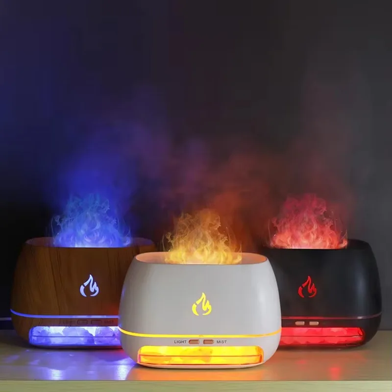 Aroma Diffuser มินิอัลตราโซนิก USB Air Humidifier 3D เปลวไฟ Diffuser น้ํามันหอมระเหย Diffuser Aromatherapy Air Freshener ห้องนอน