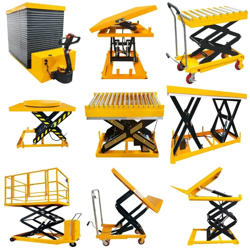 Elevador de tijera estacionario para caballo de trabajo de almacén, plataforma elevadora de escalera eléctrica Zhongcan, mesa elevadora de tijera Manual