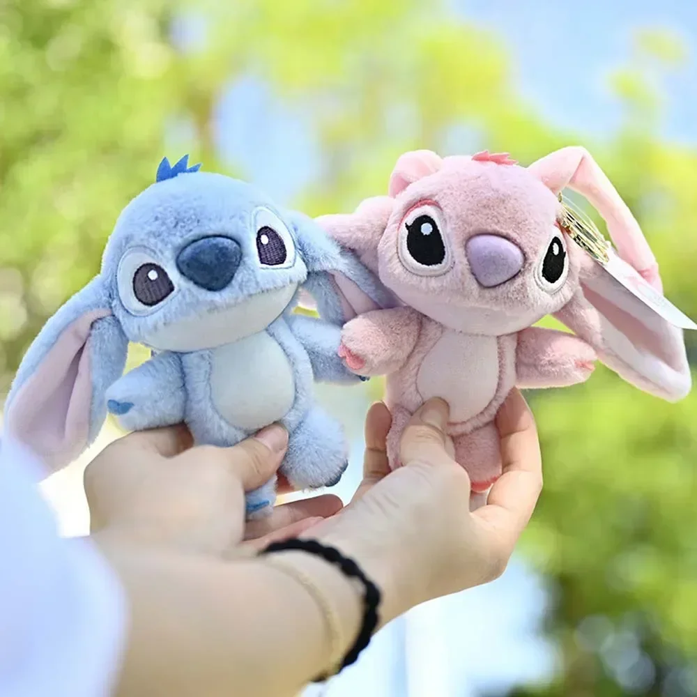 Cartoon Stitch Plush Keychain Soft Toy Cute Stuffed Animal Pendant Gift for Girls  Angel Doll Bag Charm Kids Birthday Present