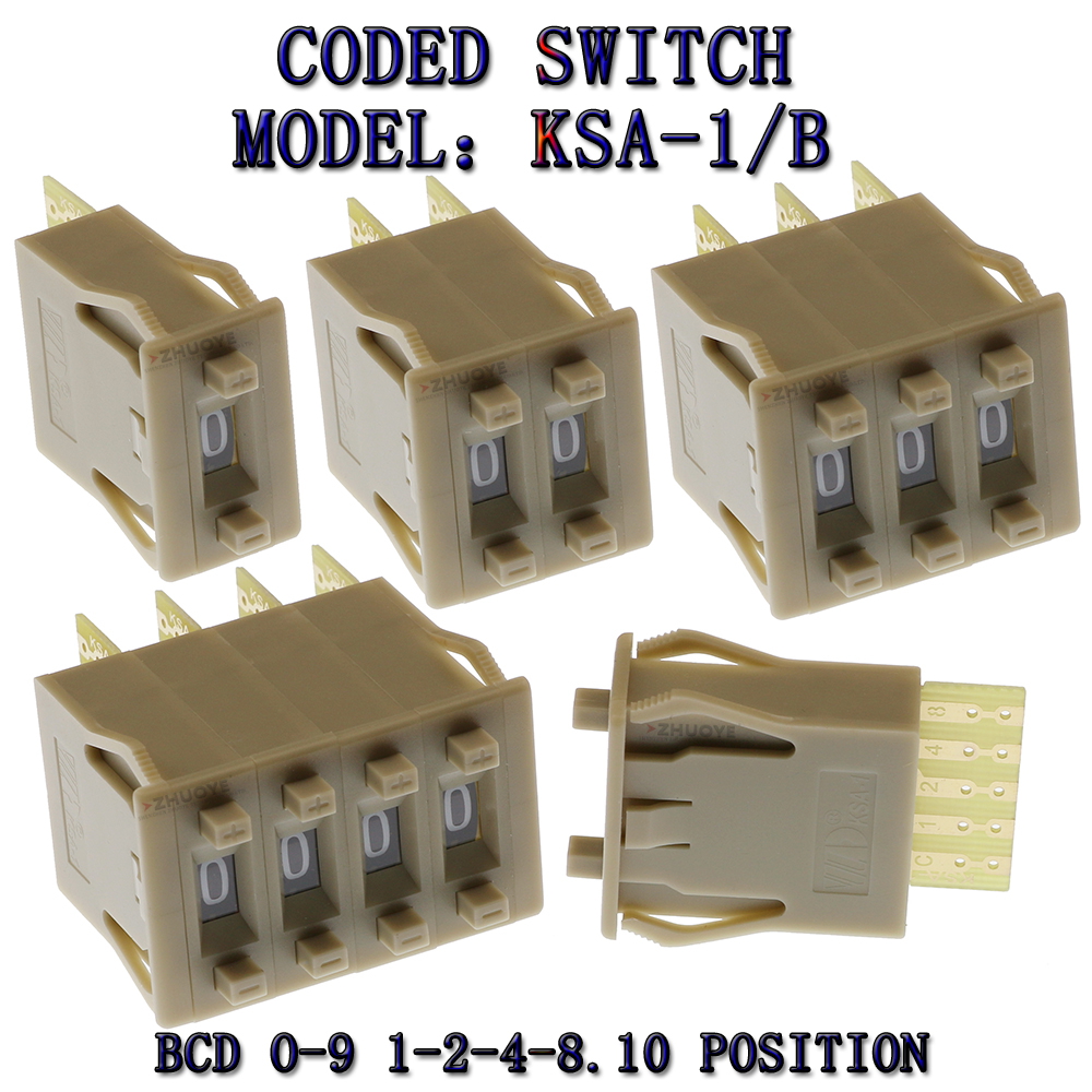 KSA-1/B 얇은 BCD 8421C 코딩 스위치 0-9 코드 토글 스위치 1/2/3/4 디지털 스위치 5 접점