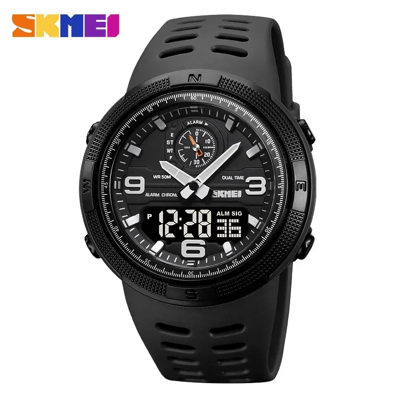 SKMEI 1655 スポーツデジタル腕時計男性用デュアルディスプレイ防水学生電子メンズ腕時計男時計リロイ Hombre 1251