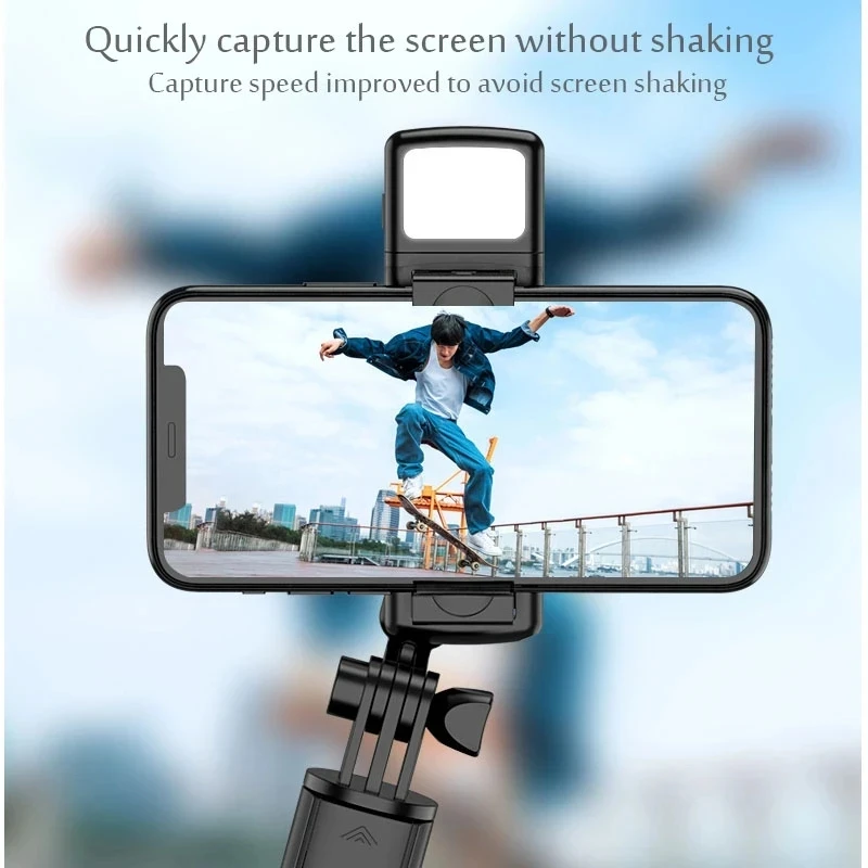Mini selfie stick wireless Bluetooth con treppiede monopiede otturatore remoto con luce di riempimento per supporto per telefono iPhone Samsung Xiaomi