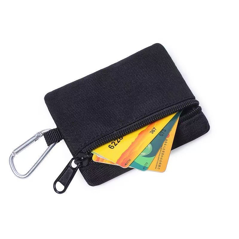 Simple outdoor tactical key bag zipper coin purse headphones storage card bag small wallet mini tools bag