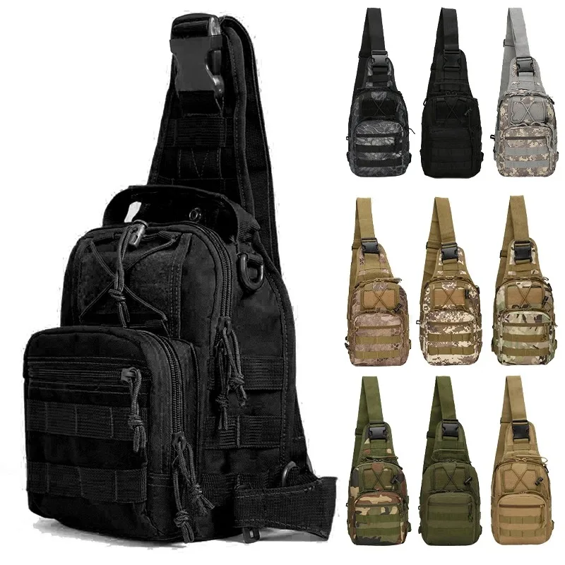 Bolsa de peito ao ar livre masculina camuflagem bolsa de ombro estilingue mochila 900d oxford montanhismo acampamento pesca trekking