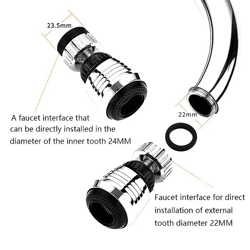 2 โหมดก๊อกน้ําExtenderหัวฉีดน้ําDiffuser Tap Mixer Aeratorห้องครัวสิ่งที่แนบมาอะแดปเตอร์Frother SprayerประหยัดBubbler Filte