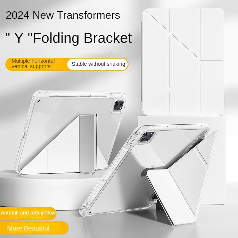 Funda 2024 para iPad Pro 11 iPad 10,2 7a 8a 9a 10a generación funda iPad Air 6 5 4 3 10,5 10,9 13 12,9 M2 M4 portalápices transparente