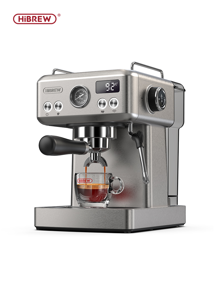 HiBREW-cafetera Espresso semiautomática de 20bar, portafiltro de 58mm con temperatura ajustable, cafetera fría/caliente, caja de Metal H10A