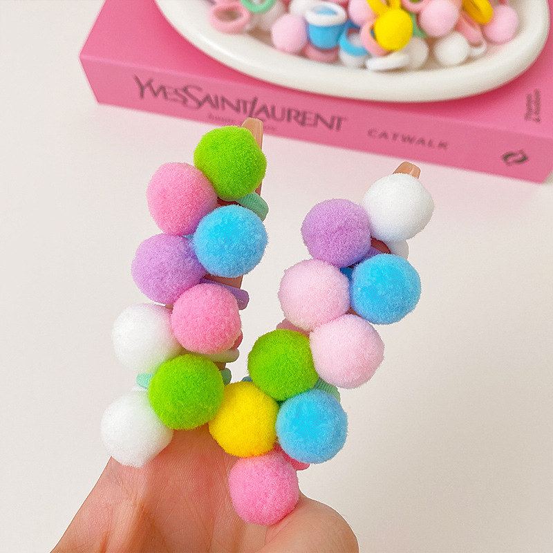 10 คู่เด็กทารกผมวงยืดหยุ่นผมตุ๊กตายางขนม Scrunchie ผมสีสุ่มเด็กอุปกรณ์เสริมผม