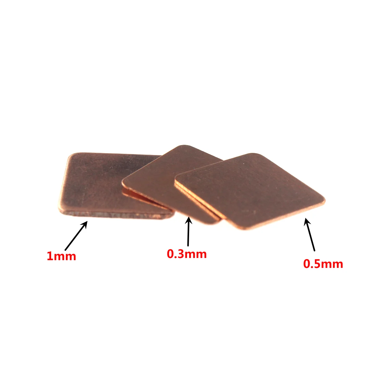 50pcs 0.1/0.3/0.5/0.8/1mm Laptop Copper Sheet Plate Strip Shim Thermal Pad Heatsink Sheet For GPU CPU VGA Chip RAM Cooling