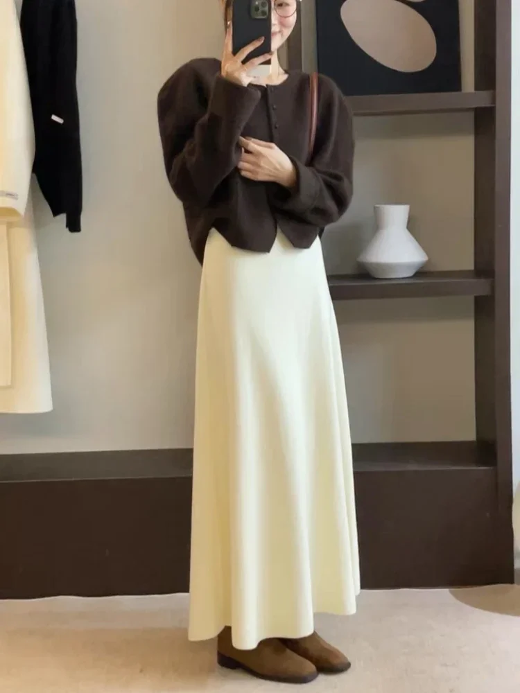 Versión coreana 2024 de lana pura, longitud oscilante súper grande ~ Falda oscilante grande de muy buena calidad ~