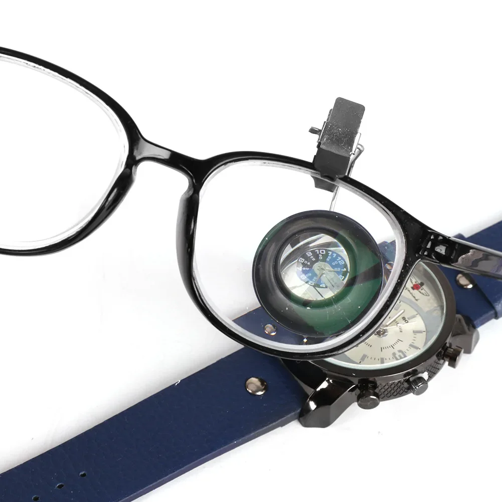 5X 10X 20X Lente d'ingrandimento per occhiali Clip-On Lente d'ingrandimento Lente d'ingrandimento Oculare portatile Operazione di processo Strumento di riparazione per orologiai