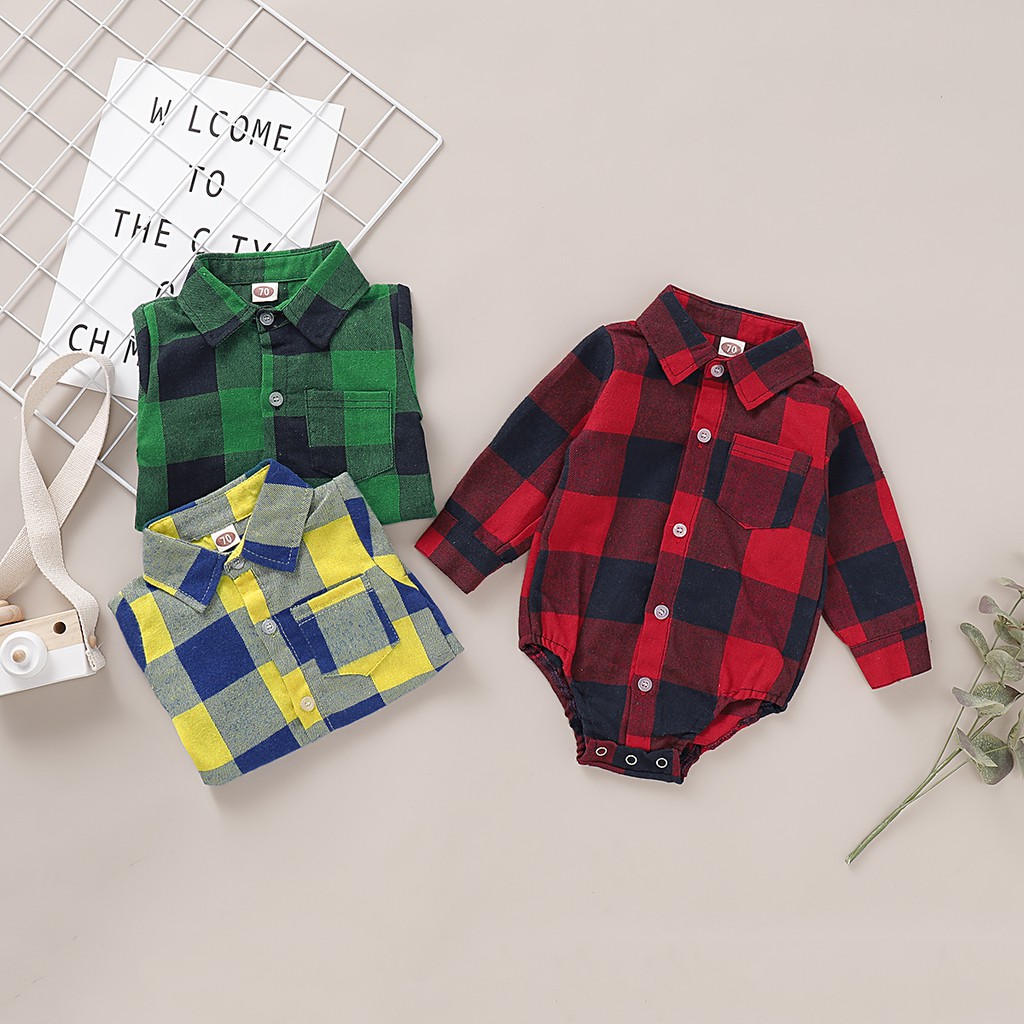 0-18 miesięcy noworodek śpioszki chłopięce z długimi rękawami czerwone body w kratę wiosna i jesień modny kombinezon dla niemowląt Baby Boy Clothes