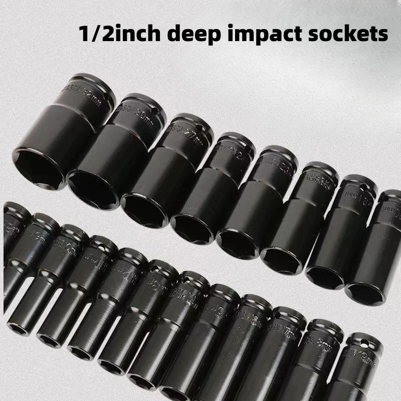 10pcs 1/2 "ไดรฟ์ Deep Impact SOCKET ชุดไดรฟ์เมตริกประแจซ็อกเก็ต Deep Impact SOCKET PNEUMATIC ประแจหัวยางเครื่องมือกําจัด