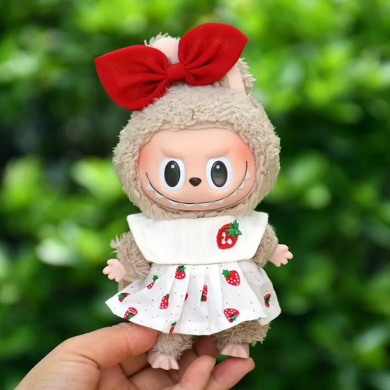 17 センチメートルかわいいミニぬいぐるみの服衣装アクセサリー韓国 Kpop Exo Labubu アイドル人形スカートフード服 DIY キッズギフト